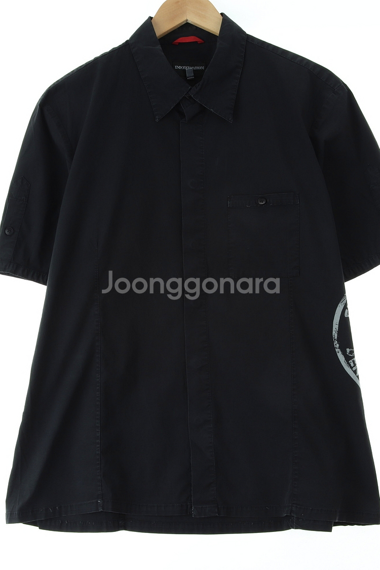 (XL) 아르마니 반팔셔츠 남방 블랙 올드스쿨--0