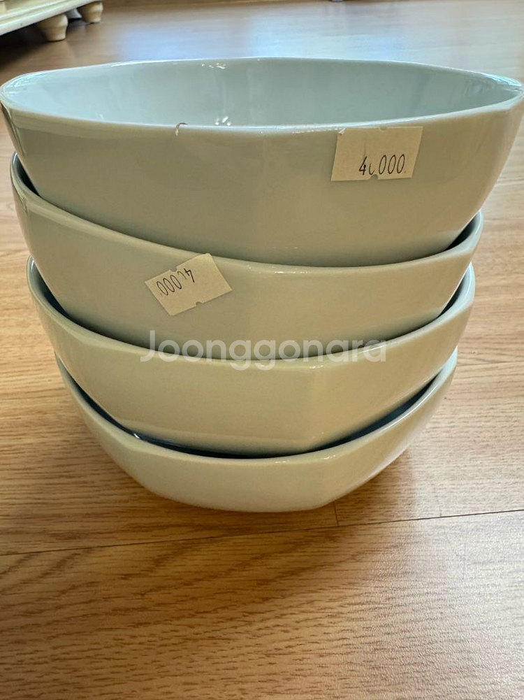 우일요 팔각 면기 18cm 4개 일괄 판매--2
