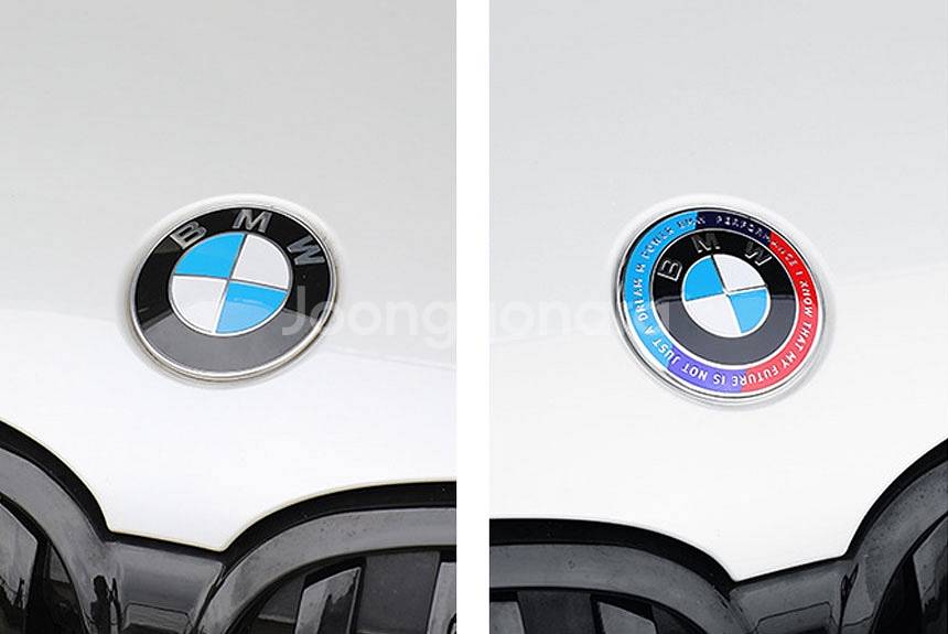 BMW 50주년 엠블럼 본넷 후드 트렁크 스티어링 휠캡--2
