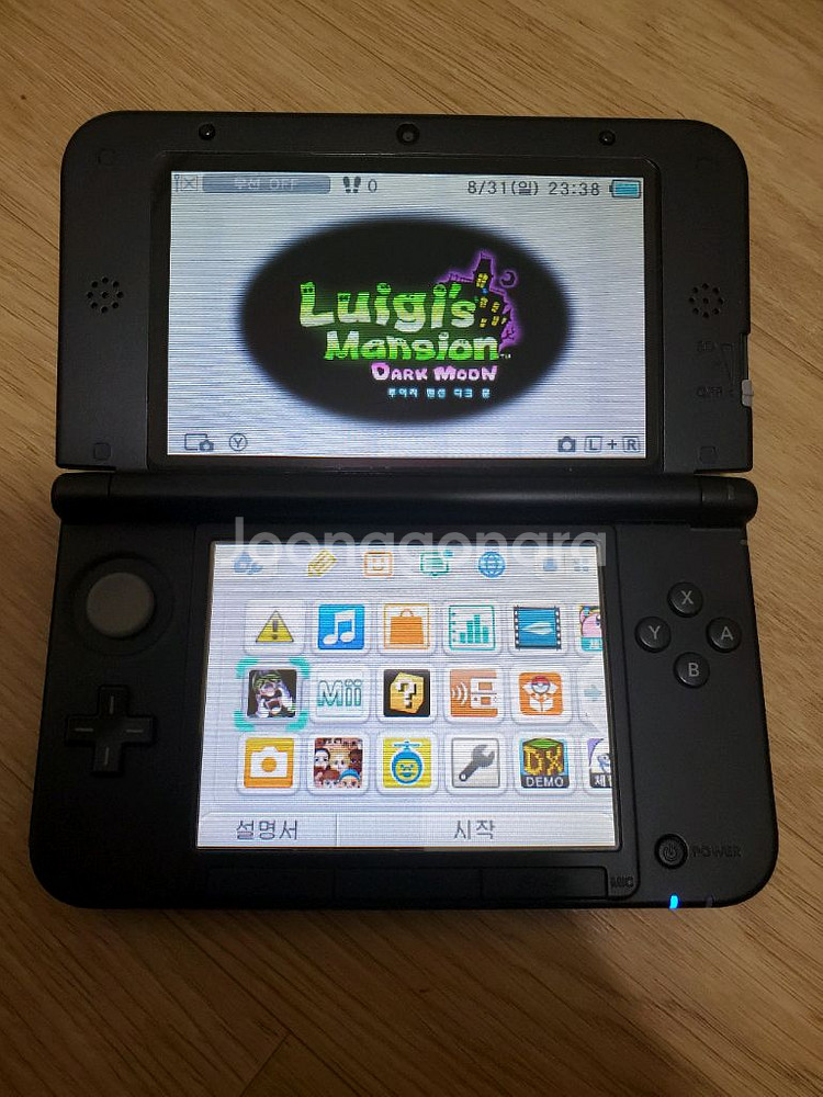 닌텐도 3ds xl 전체검정색무광 포켓뱅크있음팝니다--1