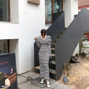 데얼쉬이즈 스트라이프 롱원피스