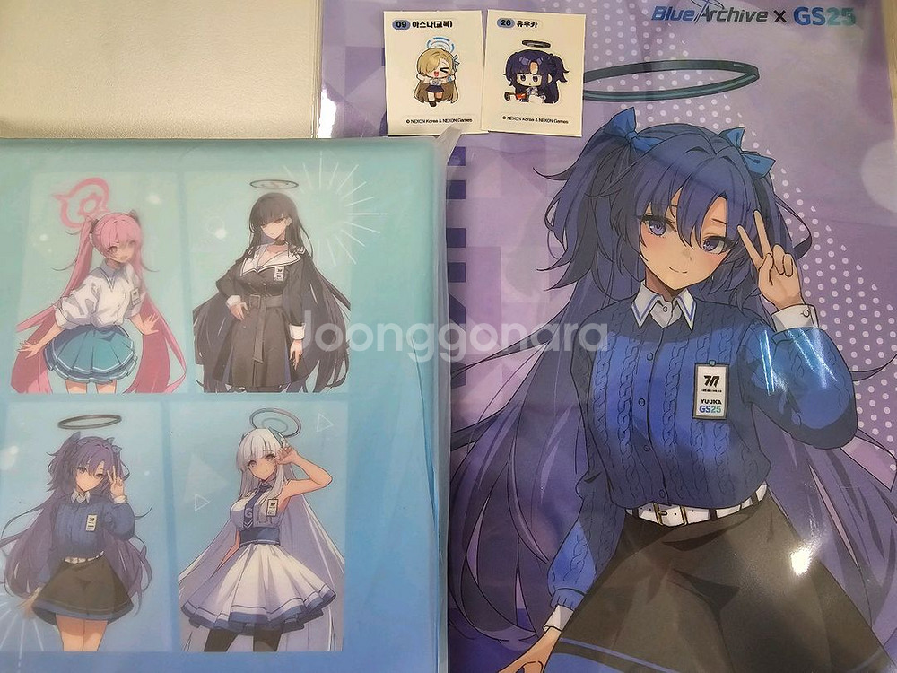 GS25 블루아카이브 컬렉터북, 홀더, 띠부씰 팝니다--0
