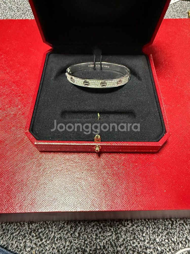 18k 까르띠에 러브 풀파베 화이트골드--0