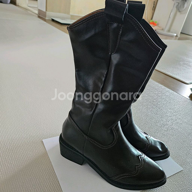 무신사 웨스턴 브라운 가죽 부츠 워커 구두--2