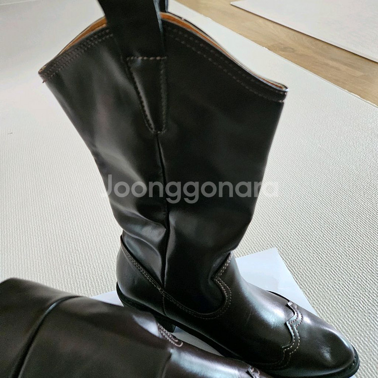 무신사 웨스턴 브라운 가죽 부츠 워커 구두--5