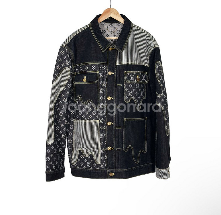52] 루이비통 니고 크레이지 믹스 데님 청 자켓 블랙--0