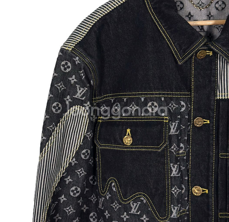 52] 루이비통 니고 크레이지 믹스 데님 청 자켓 블랙--4