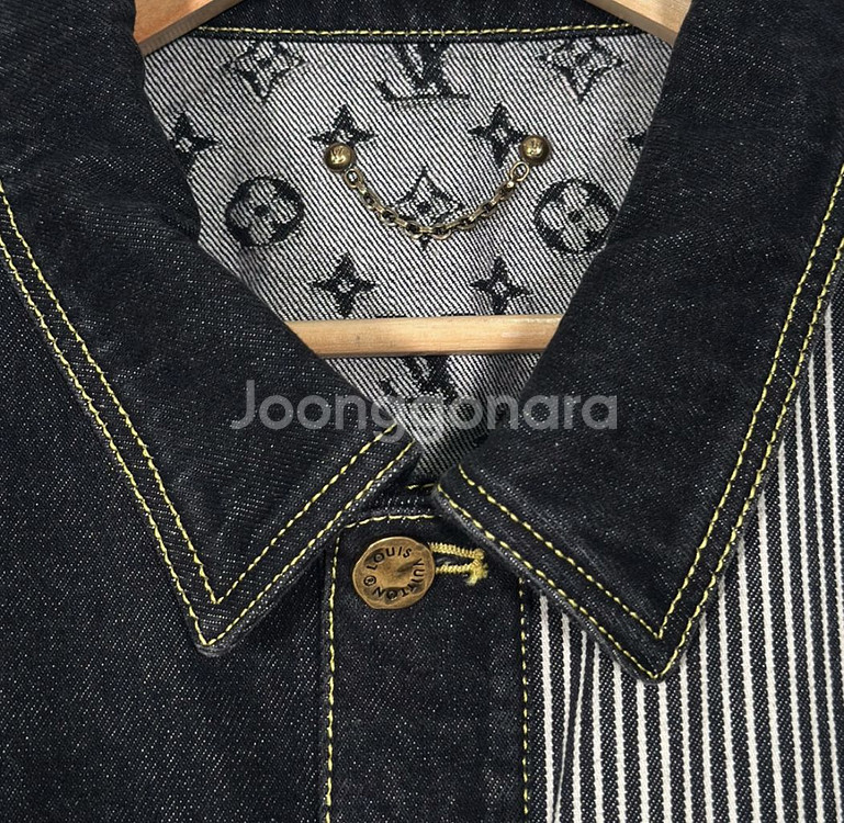 52] 루이비통 니고 크레이지 믹스 데님 청 자켓 블랙--3