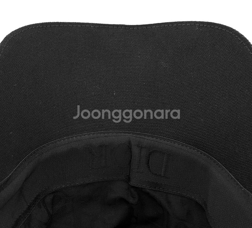 M 디올 남성 프린팅 로고 코튼 볼캡 모자 블랙 미디움--6