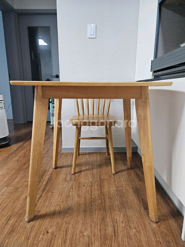 한샘 포레 원목100% 2인 식탁세트 (의자2 포함)--4