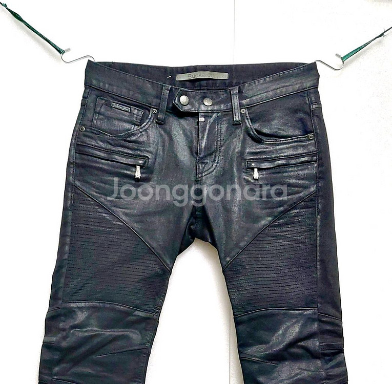 새제품/버커루 바이커청바지32/코팅진 블랙진--2