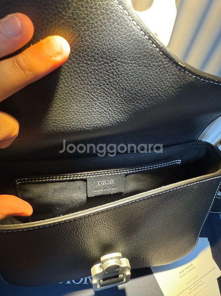 (풀구성) 디올 새들 플랩 스몰 메신저백--6