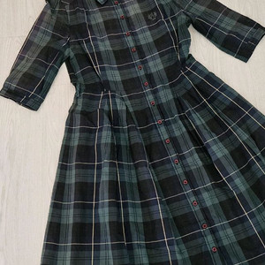 BCBG 순면 영국그린체크 원피스/55