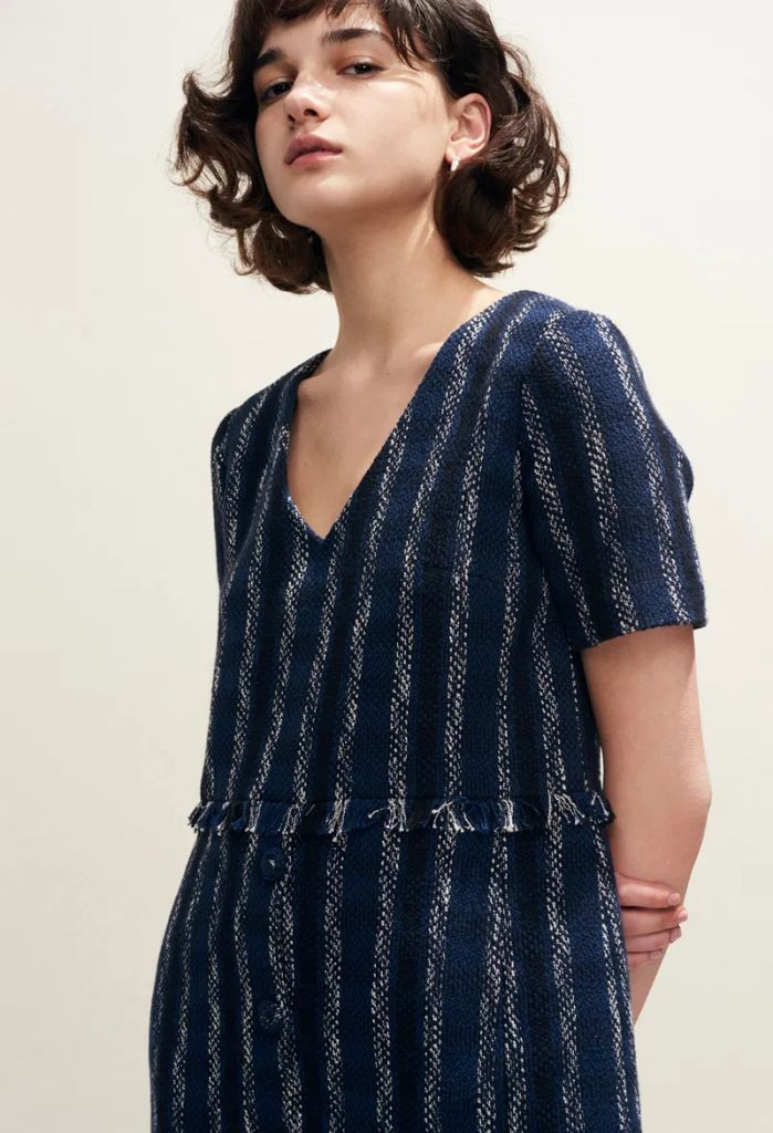 (새상품) 끌로디피에로 트위드 반팔 원피스 36사이즈--1