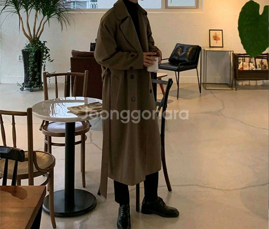 룩세인트 남자 트렌치 롱코트 XL--3