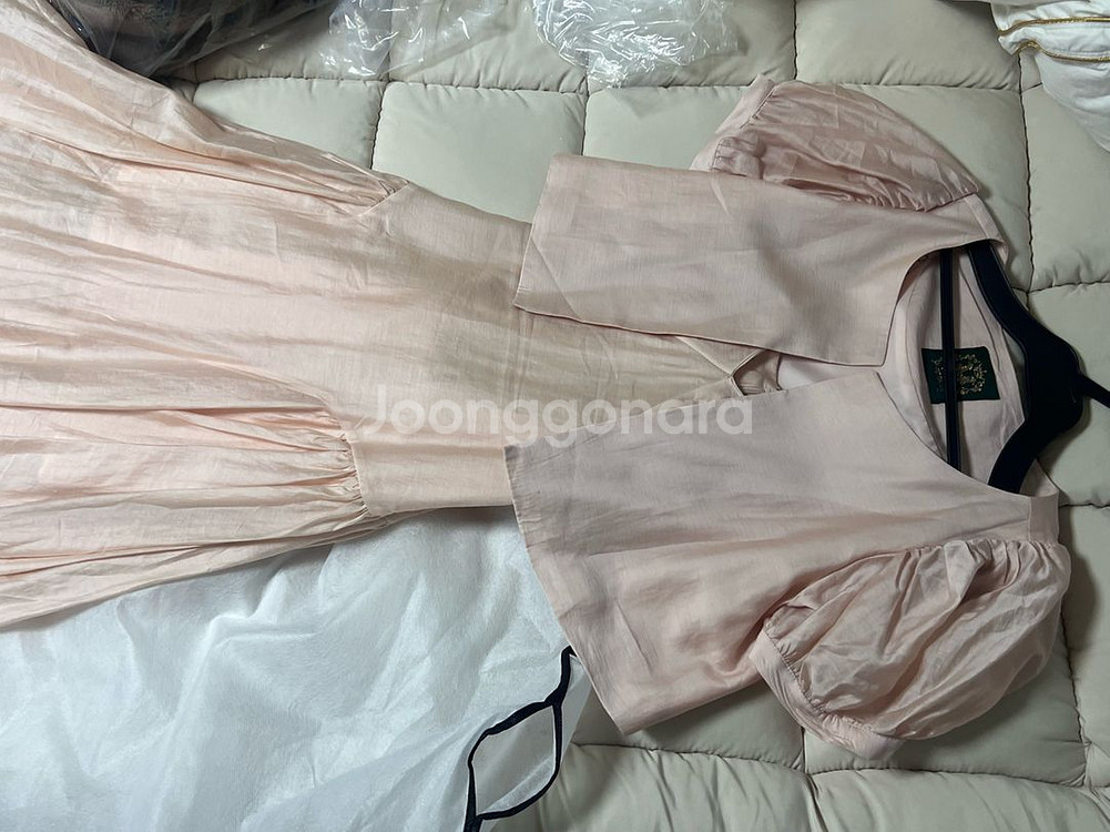 마담드쟌느 새틴 볼레로가디건 슬립 롱드레스 세트--7