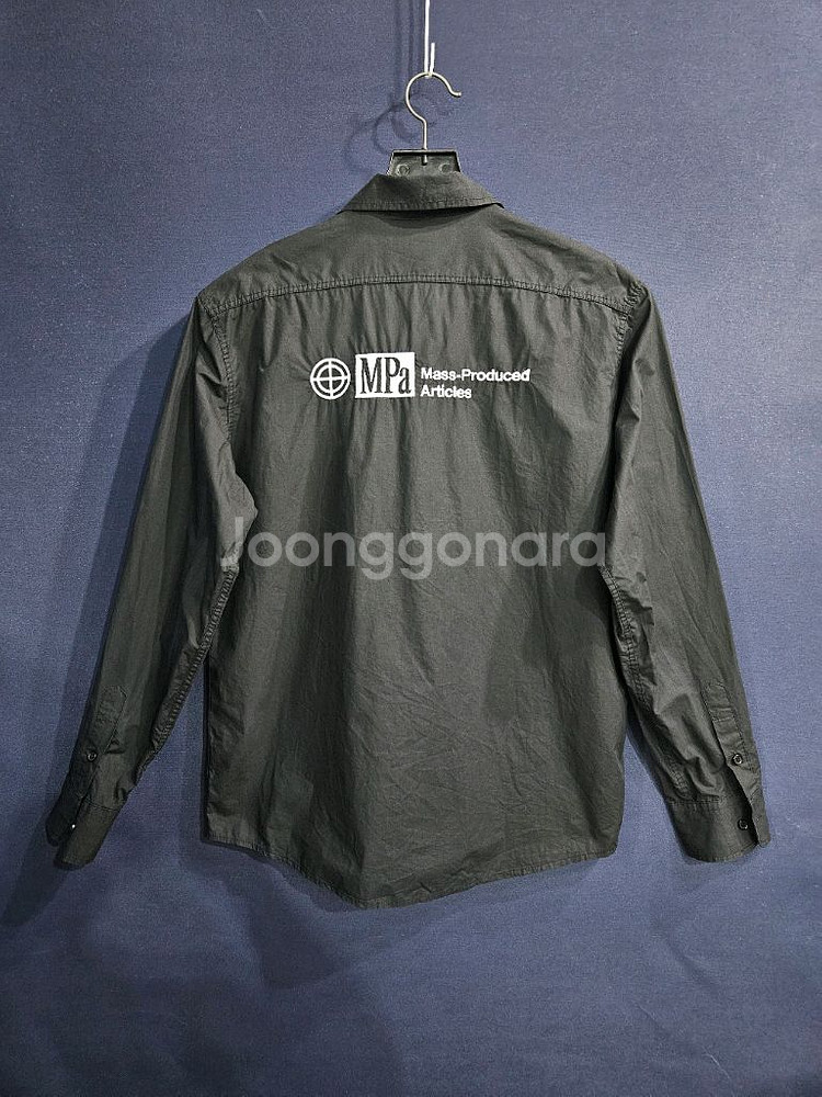 플라스틱 프로덕트 자수 블랙 남성 100 긴팔셔츠--1