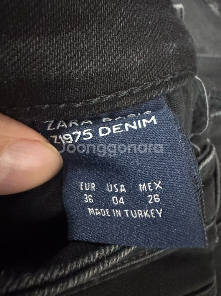 여성 자라 ZaRa Z1975 데미지 찢청 블랙진--3