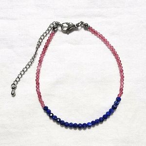 핸드메이드 AA+청금석 레드제이드 팔찌 (라피스라줄리)