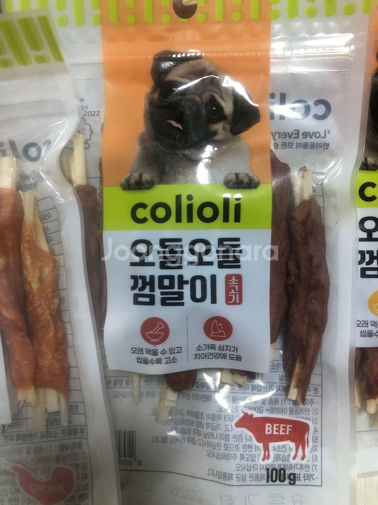 강아지 사료 간신 콜리올리 오돌오돌 껌말이 3가지맛--1