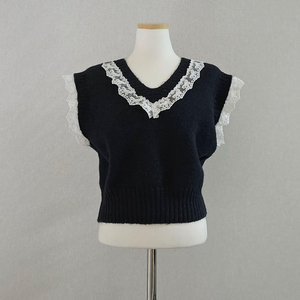 레이스 니트 조끼 이미지