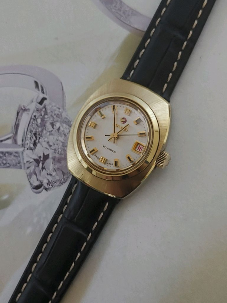 라도 오토 여성용 금장가죽시계 이미지