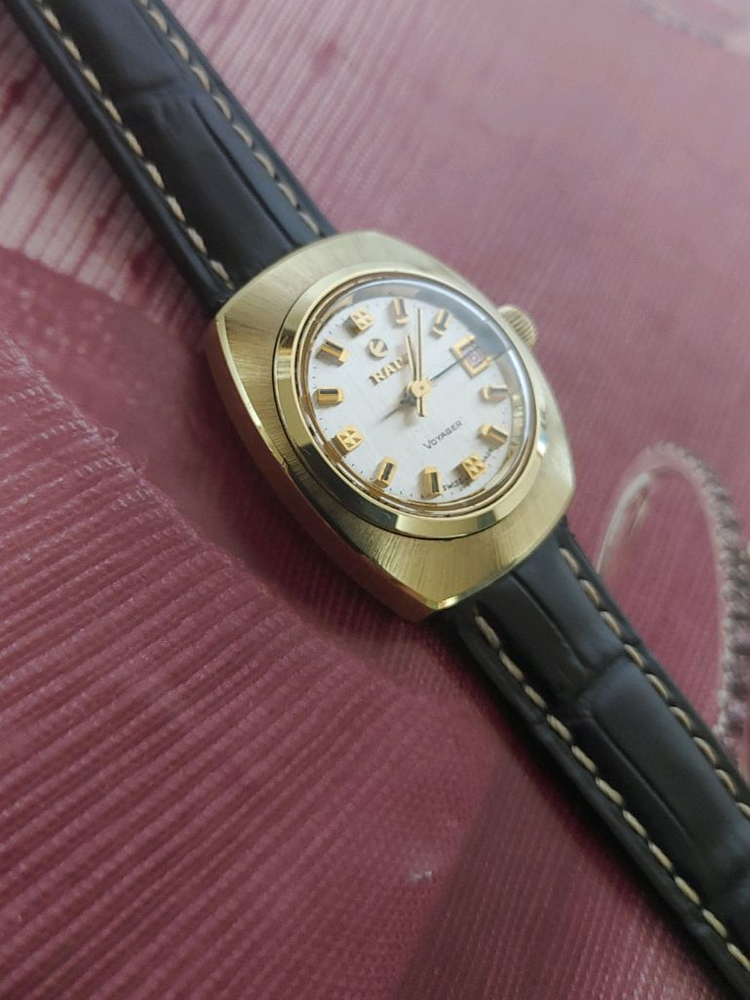 라도 오토 여성용 금장가죽시계 이미지