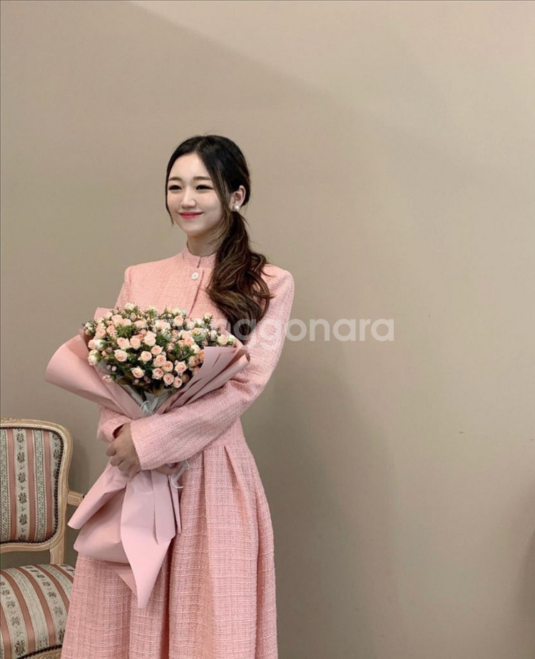 핑크 트위드 투피스 세트 S--2