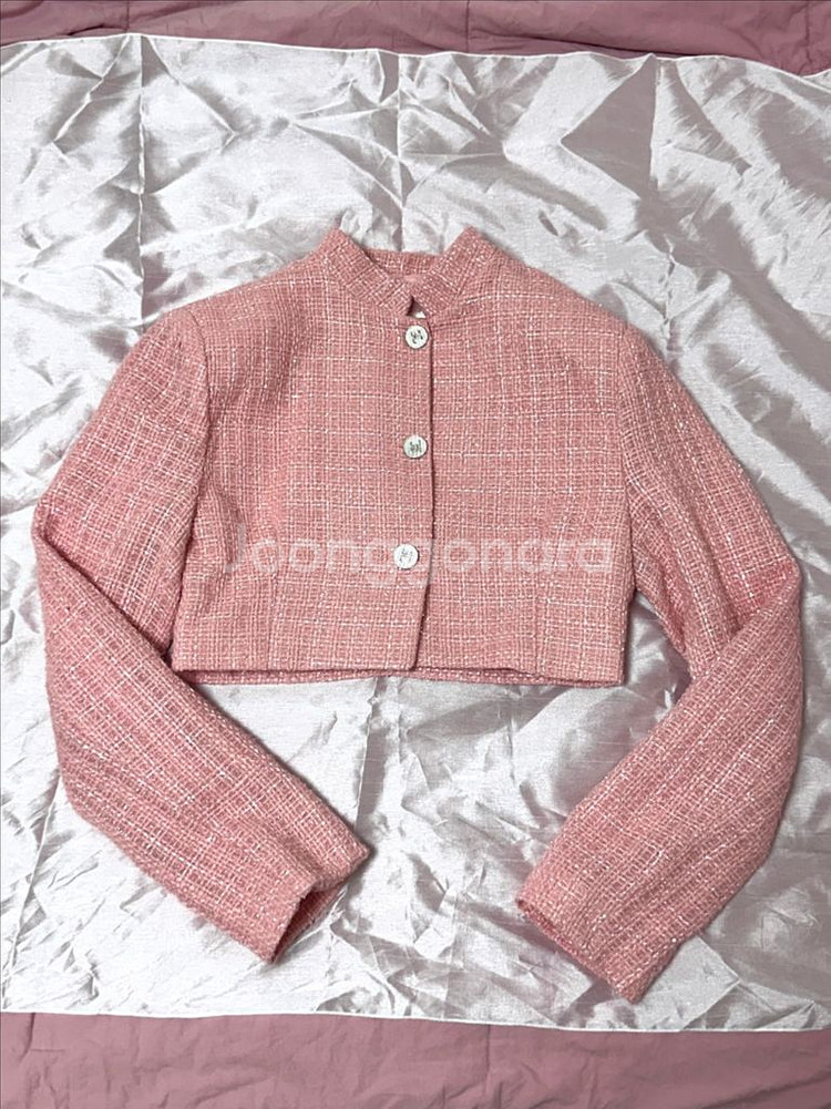 핑크 트위드 투피스 세트 S--8