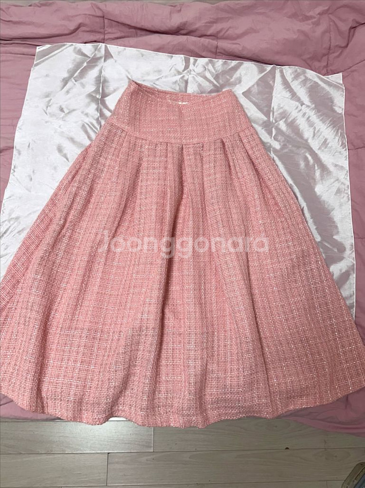 핑크 트위드 투피스 세트 S--9