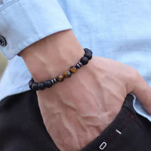새제품 남성팔찌 오닉스 스톤 데일리 천연석 악세사리