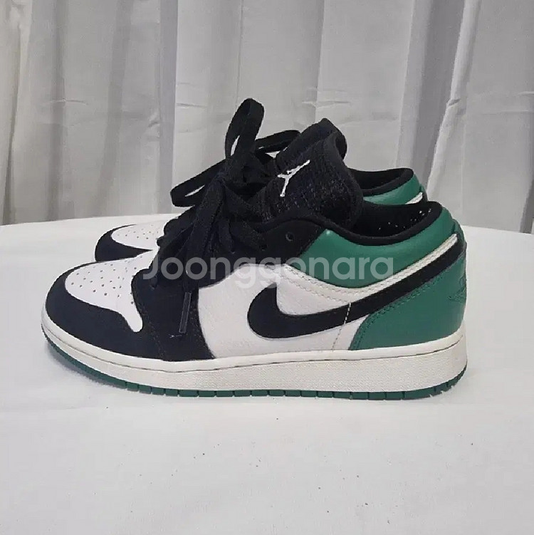 정품 나이키 조던1 로우 235 블랙 미스틱 그린--4