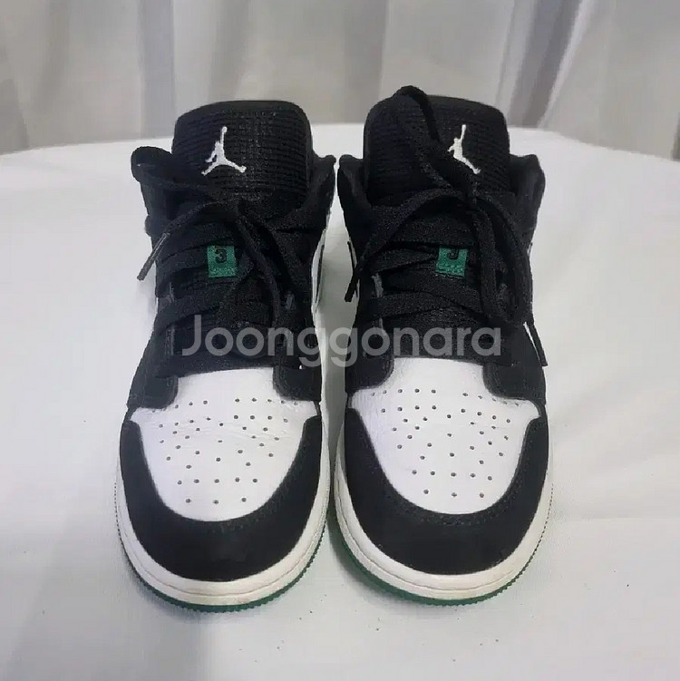 정품 나이키 조던1 로우 235 블랙 미스틱 그린--3