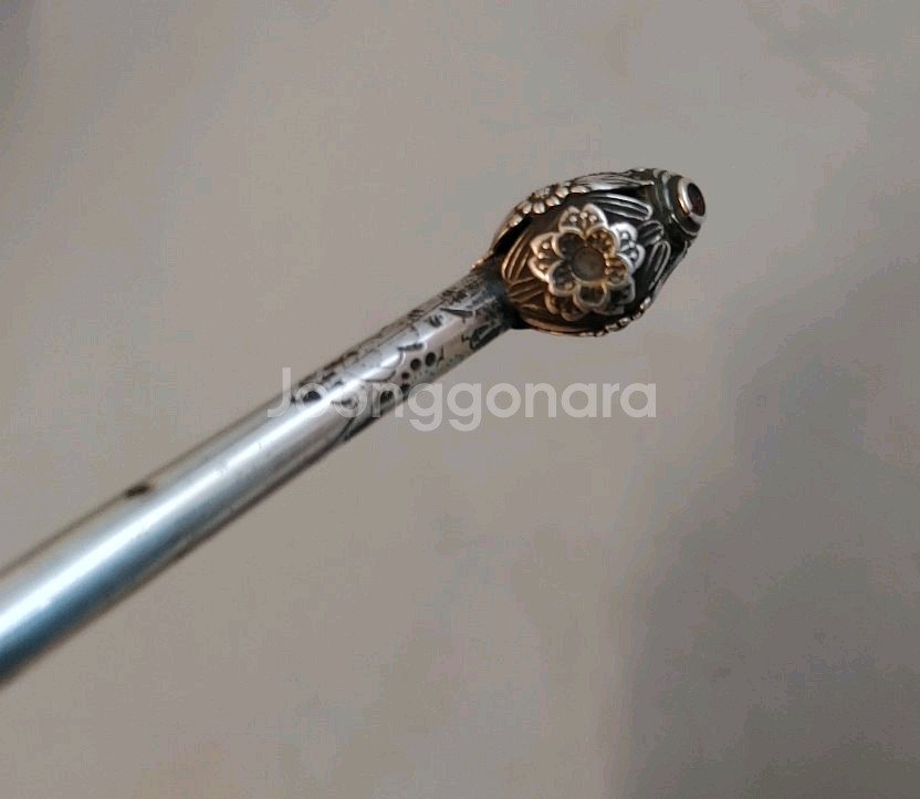 꽃문양 은비녀조선시대 연봉비녀--4