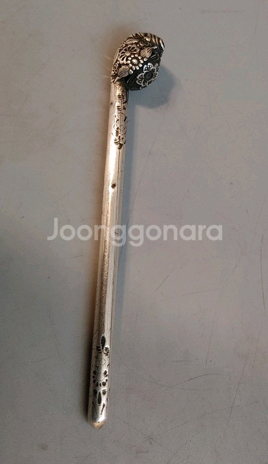 꽃문양 은비녀조선시대 연봉비녀--1