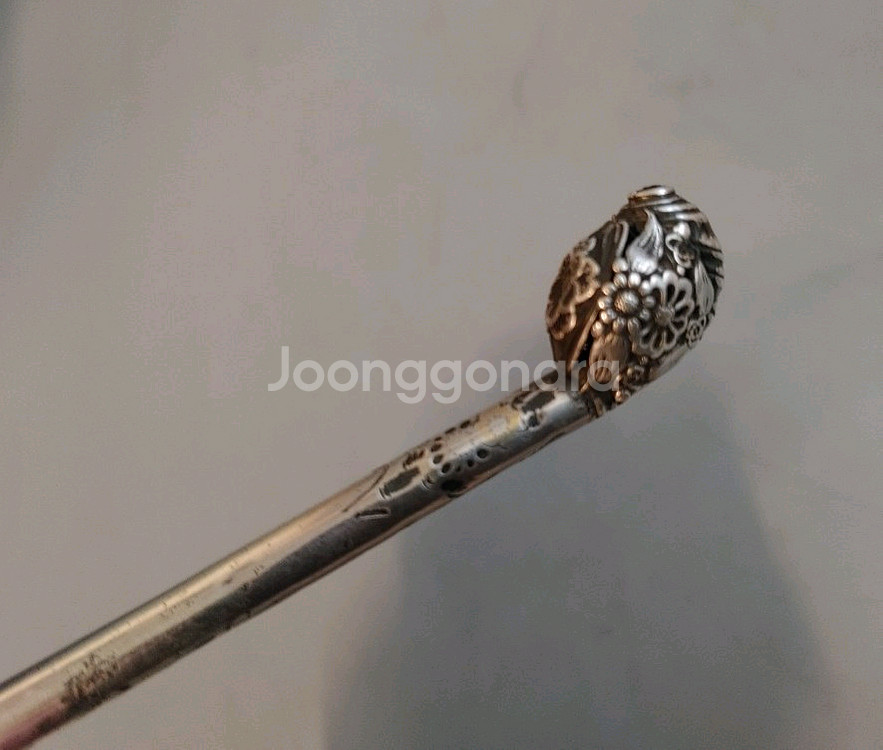 꽃문양 은비녀조선시대 연봉비녀--5