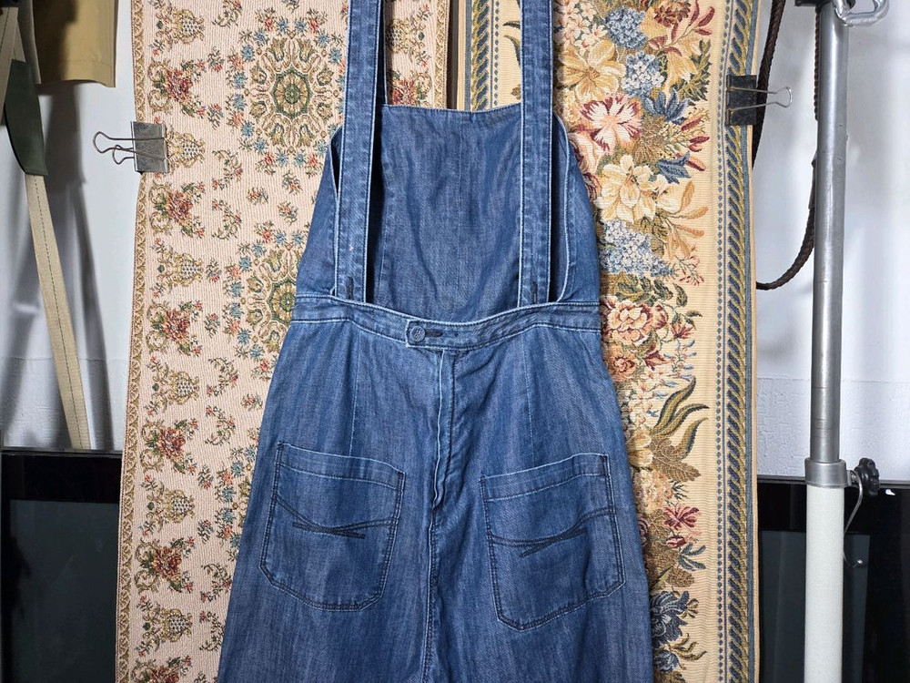 00 갭 루즈핏 유니크 인디고 써스펜더 멜빵 바지 이미지