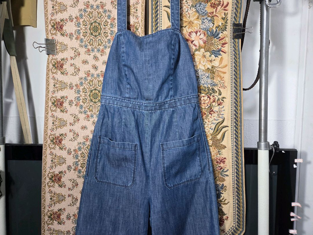 00 갭 루즈핏 유니크 인디고 써스펜더 멜빵 바지 이미지