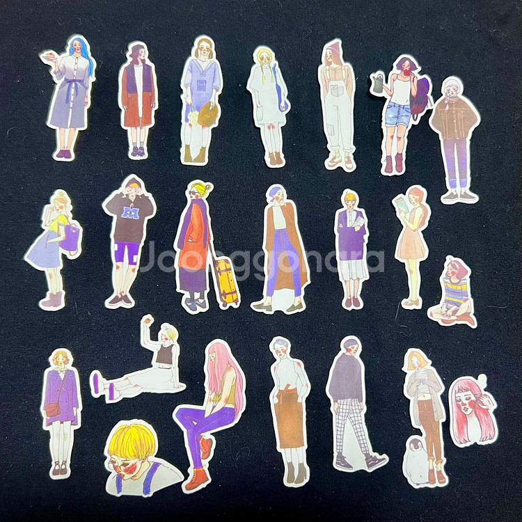 [ 빈티지 다꾸 ] 여성 인물 스티커 약 100개 처분--1