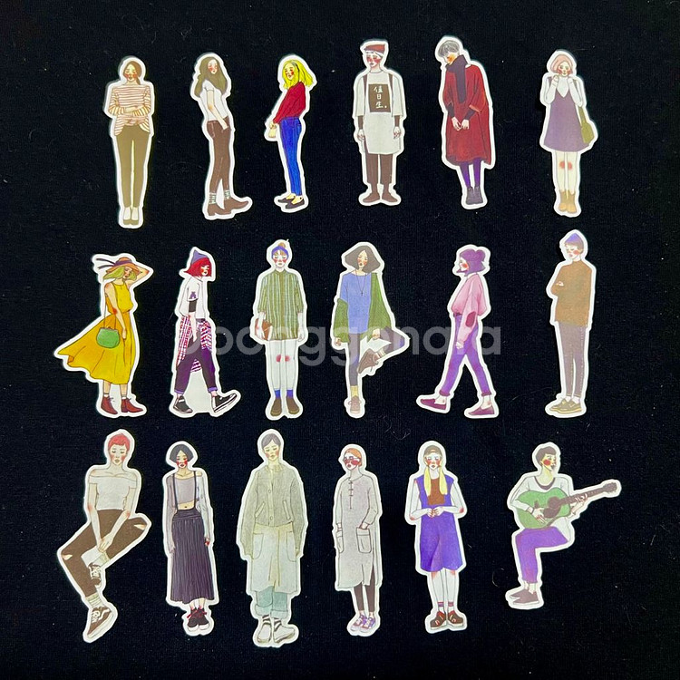 [ 빈티지 다꾸 ] 여성 인물 스티커 약 100개 처분--3