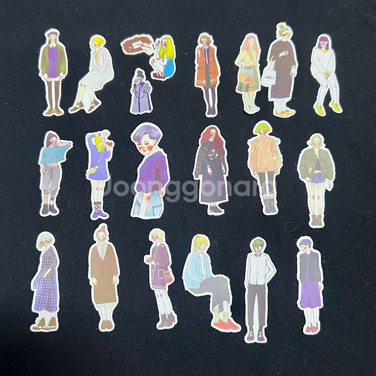 [ 빈티지 다꾸 ] 여성 인물 스티커 약 100개 처분--0