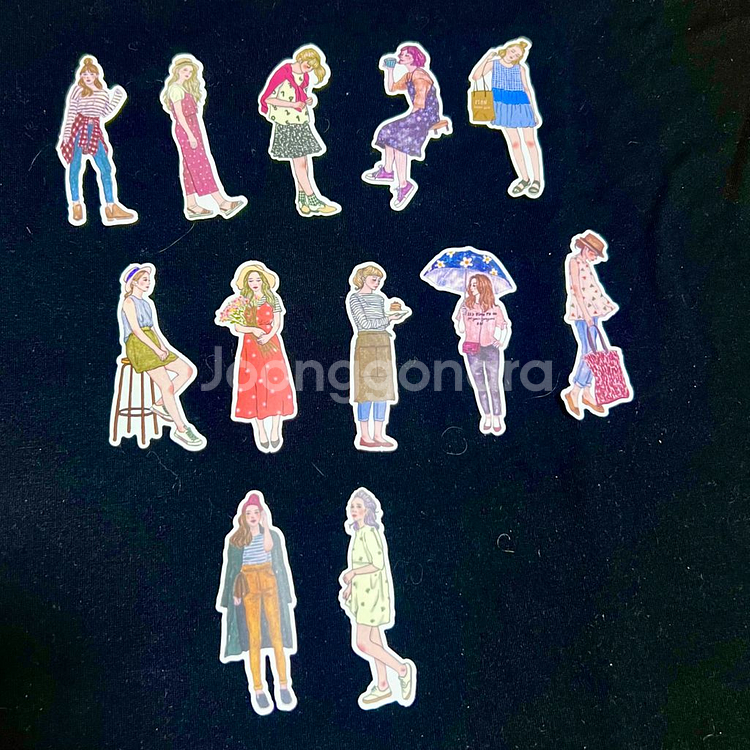 [ 빈티지 다꾸 ] 여성 인물 스티커 72개 처분--3
