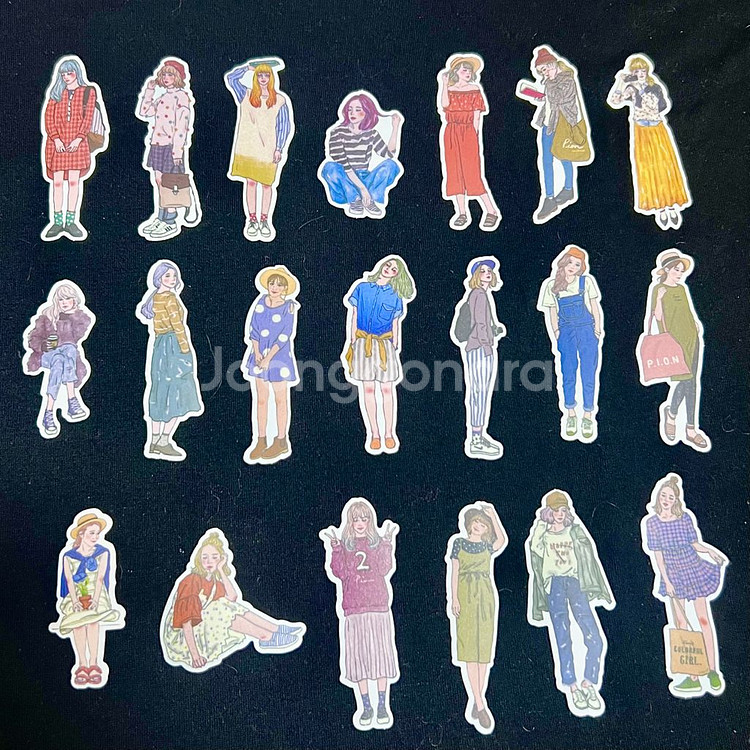[ 빈티지 다꾸 ] 여성 인물 스티커 72개 처분--2