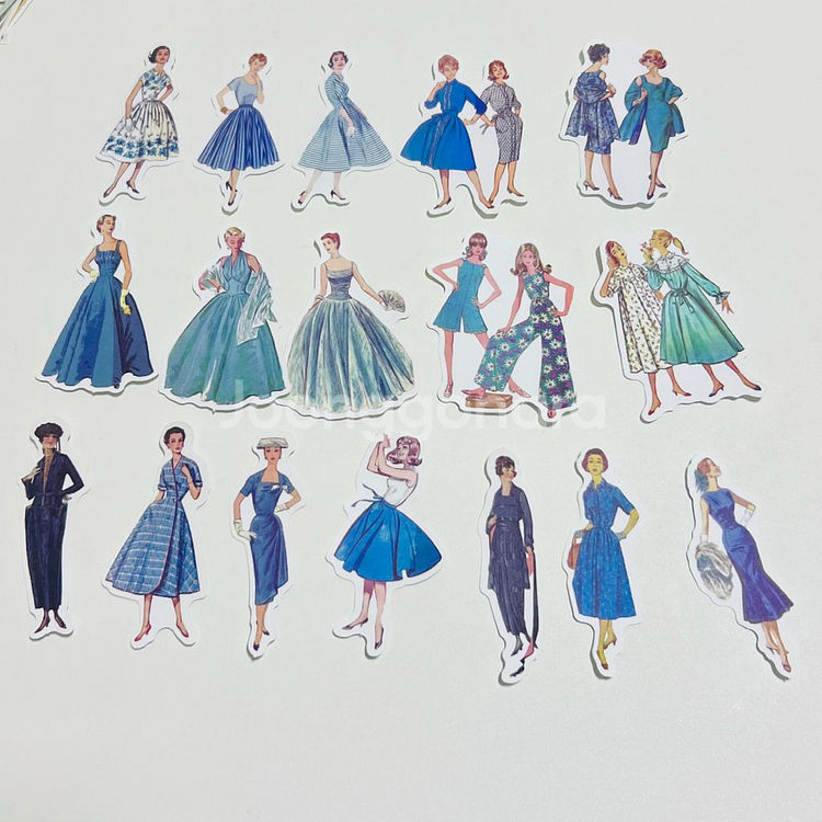 [ 빈티지 다꾸 ] 키치 인물 조각 스티커 92장 처분--3