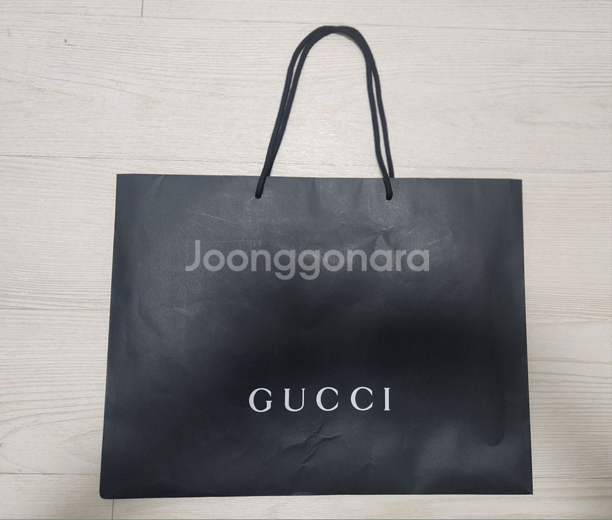 [상태B+] 구찌 대형 블랙 쇼핑백 (48X36X17)--0