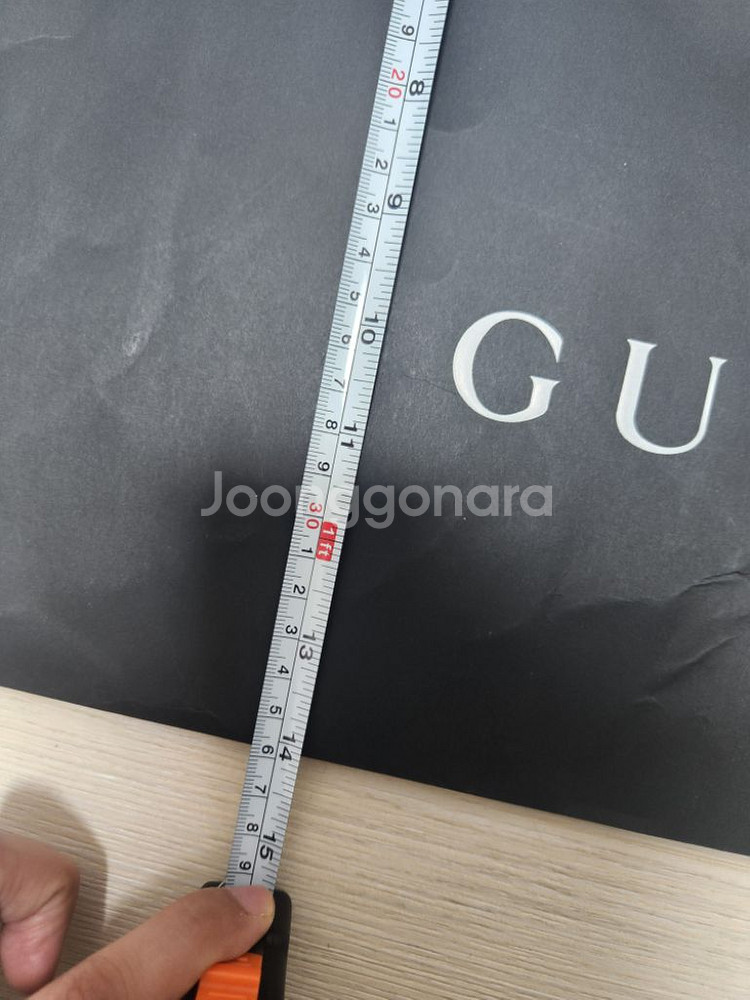 [상태B+] 구찌 대형 블랙 쇼핑백 (48X36X17)--4