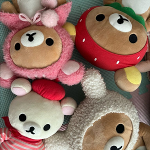 일괄 리락쿠마 봉제인형 4P 인테리어 소품 레트로 고전