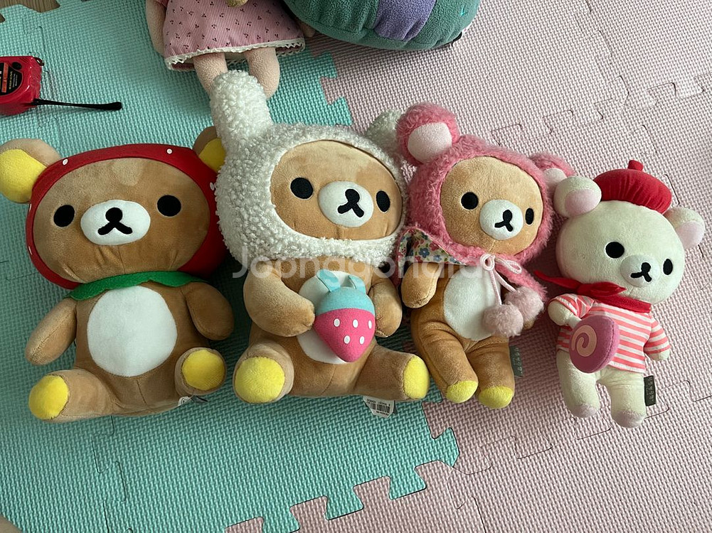 일괄 리락쿠마 봉제인형 4P 인테리어 소품 레트로 고전--1