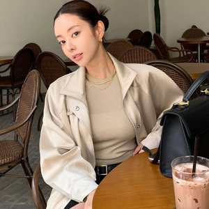 칙스라벨 글린 새틴 봄버자켓 (샴페인골드, 새상품)