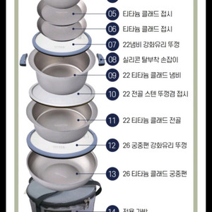 클래딘 티타늄 코펠세트